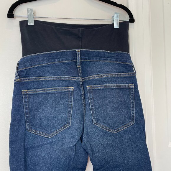 GAP Maternity True Waistband Full Panel Vintage Slim Jeans - Dark Indigo - 28S - Picture 6 of 11